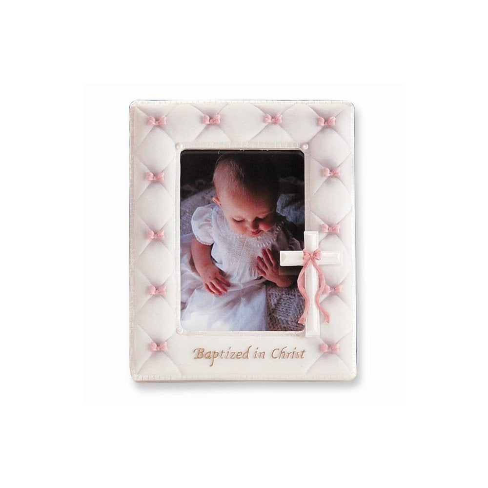 Roman 7" Baptism Frame for 3.5"x5" Photo (Girl - Pink)