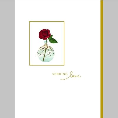 Papyrus Rose In A Dotted Vase Valentine Card