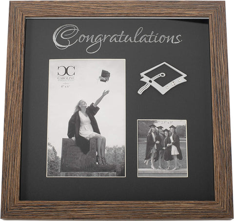 Roman 19355 Congratulations Graduation Natural Brown Acrylic Frame, 10.2"H