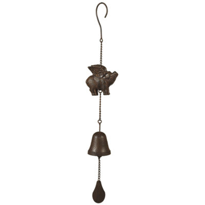 Ganz 139853 Midwest CBK Flying Pig With Wings Bell Wind Chime Cast Iron