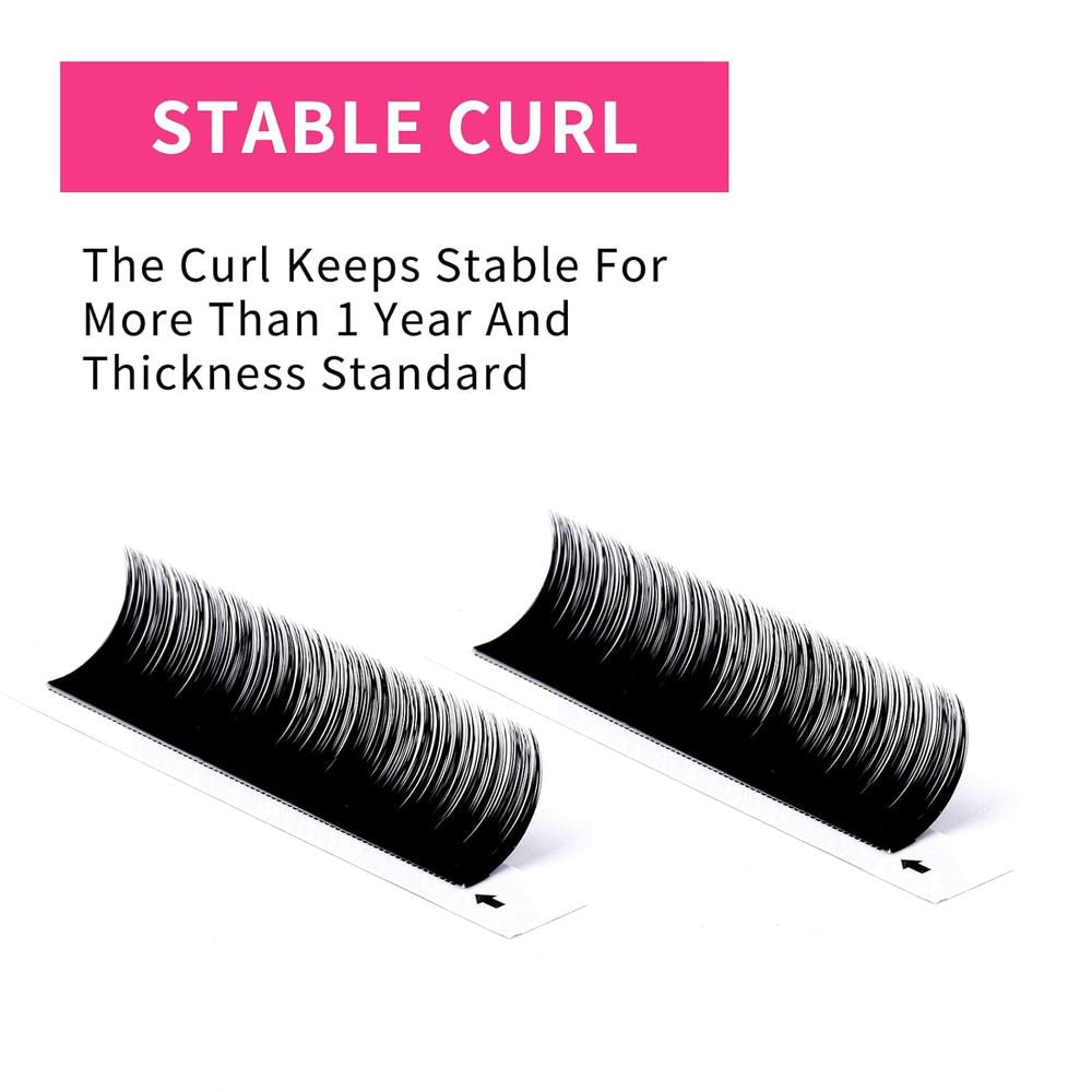 Classic Lash Extensions 0.05 D Curl 14mm Lash Extensions Volume Lash Extensions Silk Individual Lashes Pure Matte Black Eyelash Extension Application for Professional Salon Use (0.05D, 14mm)