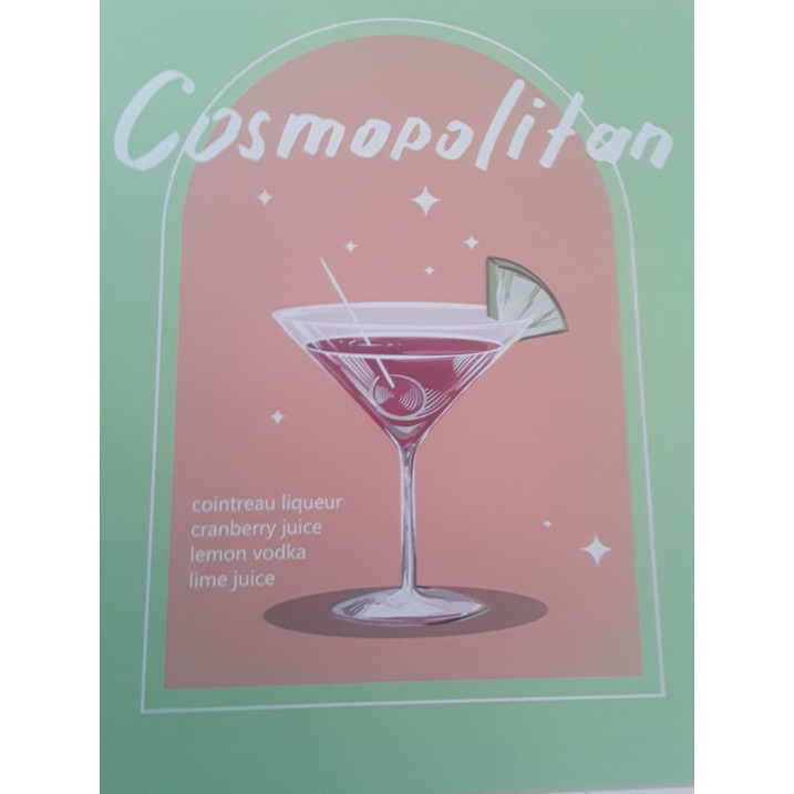 Cocktail Wall Art Poster & Prints Unframed, 8x10inch, Set of 6