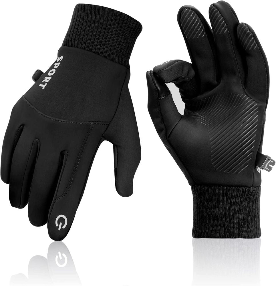 Winter Gloves Touch Screen: Running Black Gloves Warm Texting Gloves for Cold Weather