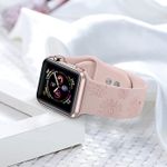 Apple Watch Replacement Band Floral Soft Silicone, Compatible with Apple iWatch Series 7 6 5 4 3 2 1 SE