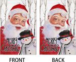 Santa Claus Christmas Garden Flag: Smiling Snowman Merry Christmas Yard Flag 12"x18" Double Sided