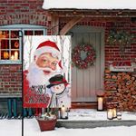 Santa Claus Christmas Garden Flag: Smiling Snowman Merry Christmas Yard Flag 12"x18" Double Sided