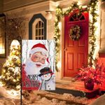 Santa Claus Christmas Garden Flag: Smiling Snowman Merry Christmas Yard Flag 12"x18" Double Sided