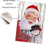 Santa Claus Christmas Garden Flag: Smiling Snowman Merry Christmas Yard Flag 12"x18" Double Sided
