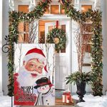 Santa Claus Christmas Garden Flag: Smiling Snowman Merry Christmas Yard Flag 12"x18" Double Sided