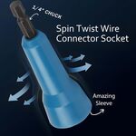 Wire Twister, Wire Twisting Tool, Wire Nut Twister, Spin-Twist Wire Connector Socket, Wire twist tool with 1/4" Chuck, 2 Pack, (Blue)