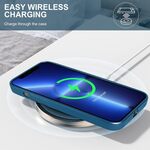 iPhone 13 Pro Max Case Ultra-Thin Shockproof Metallic Paint Cases Full Body Screen Camera Protective TPU Phone Cover 6.7 inch (Navy Blue)