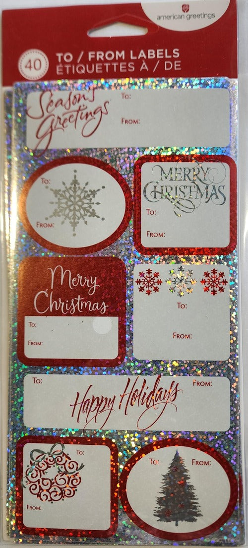 American Greetings Traditional To/From Gift Tags, One Size, Multi-Colored