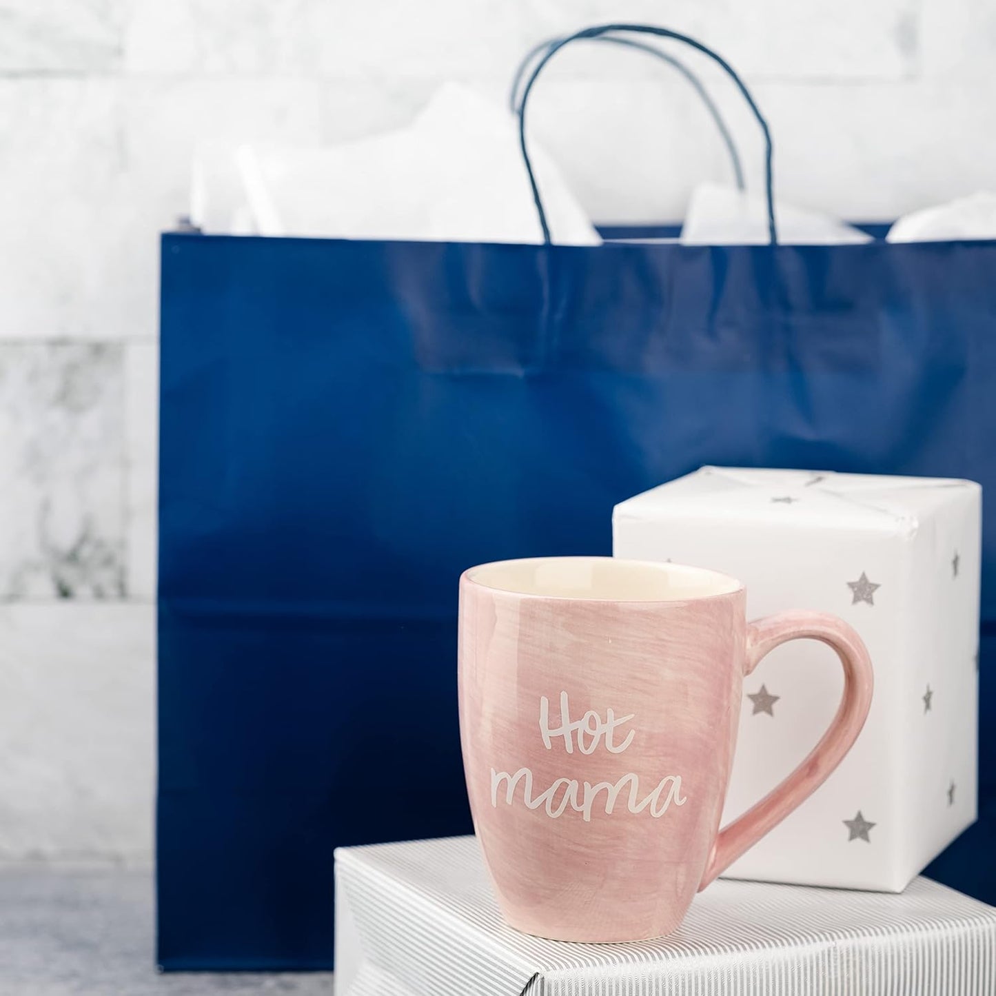Pavilion Gift Mom Life 85204 Hot Mama Pink Large 20 oz Ceramic Coffee Mug Tea Cup, Pink
