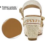 SHIBEVER Wedge Sandals For Women Dressy: Summer Women's Wedges Sandals Open Toe Espadrille Ankle Strap Ladies Shoes, Champagne, 7