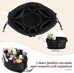 COZOQ Unisex Travel Toiletry Bag, Large Cosmetic Organizer, Lightweight Makeup Pouch for Home & Travelling, Black