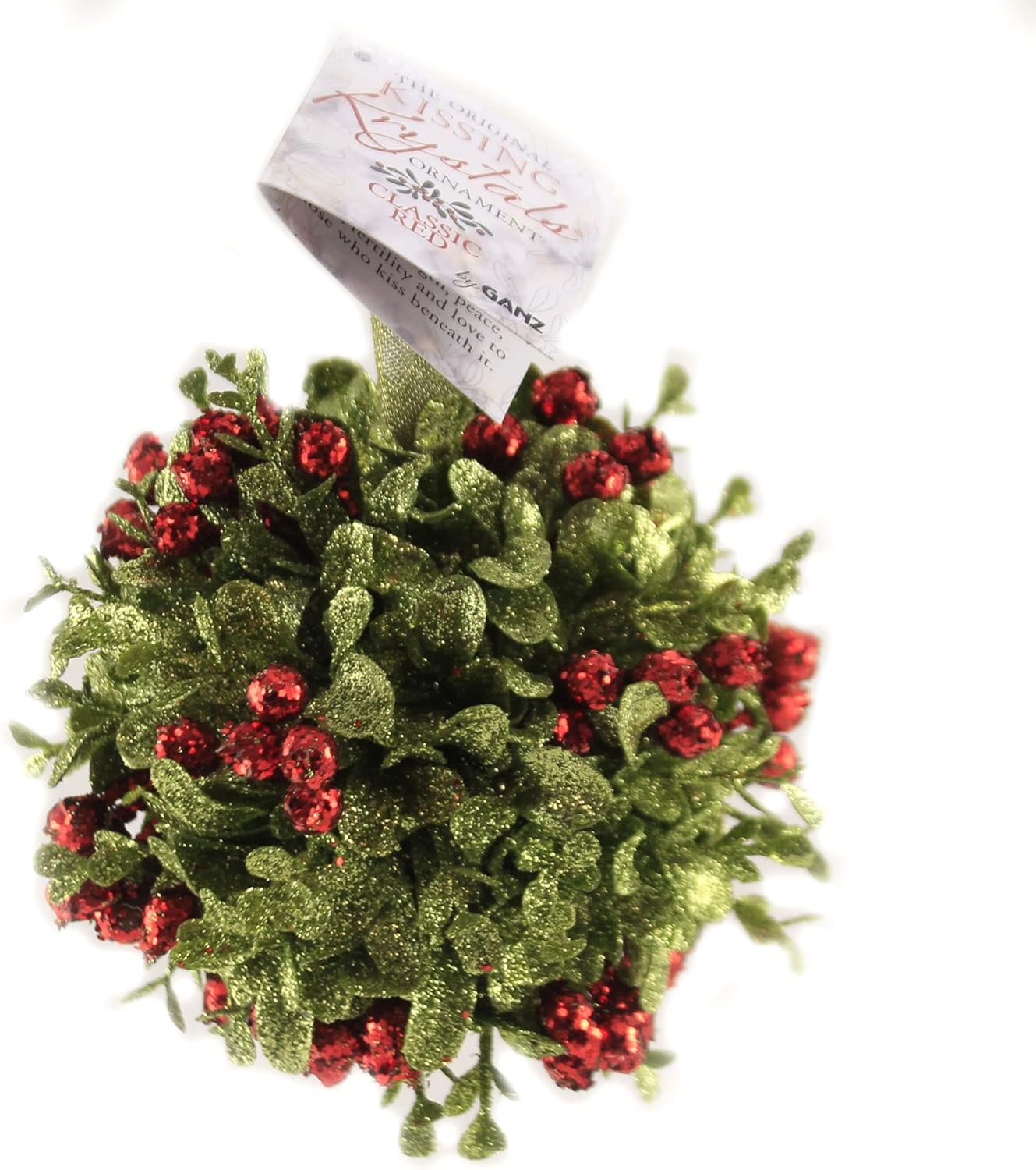 Ganz KK15 5 Inch Mistletoe Kissing Ball Ornament,Red,5" Dia.