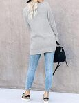 Uniexcosm Women's Open Front Cardigans Long Sleeve Chunky Knitted Cardigan Sweater Coats with Pockets, Gray, Medium