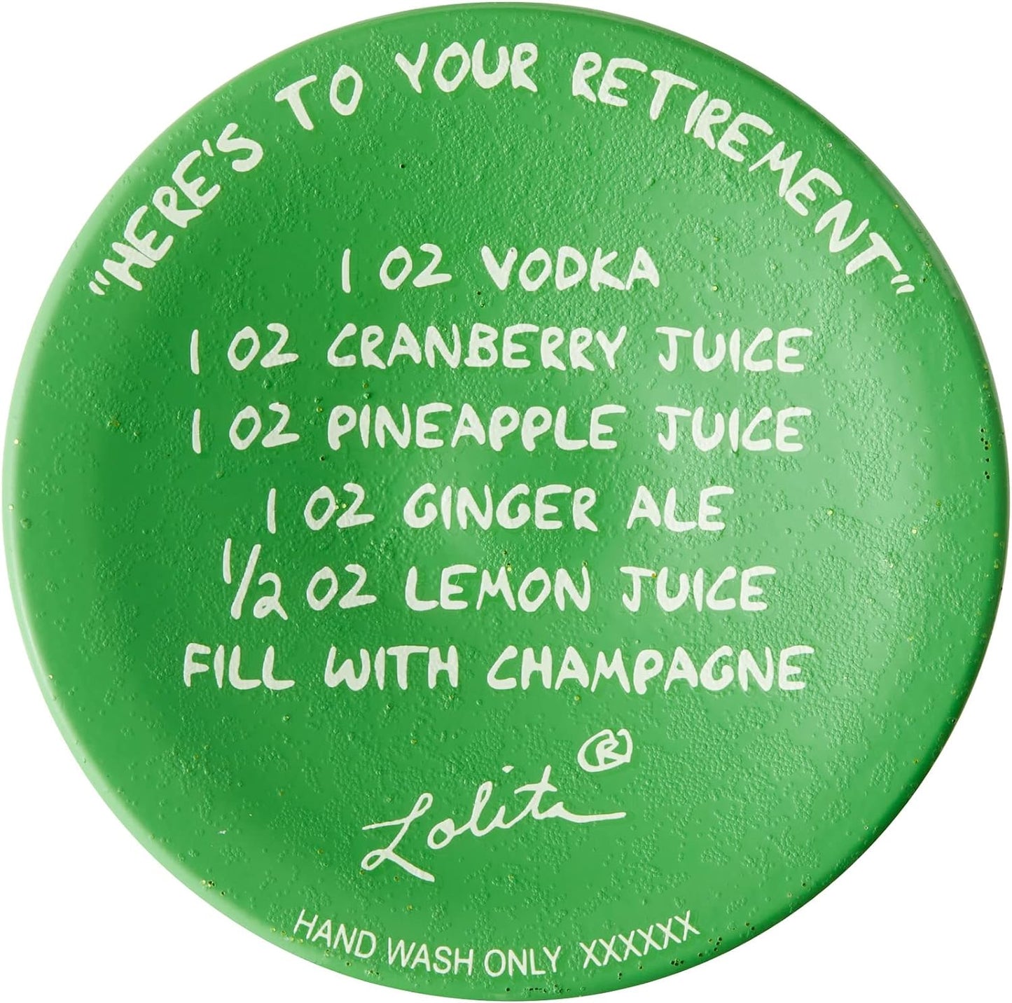 Enesco Designs by Lolita Here's to Your Retirement Hand-Painted Artisan Wine Glass, 15 Ounce, Multic...