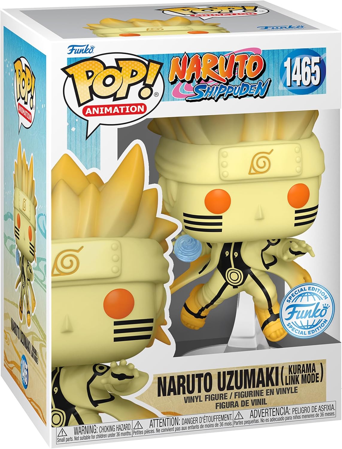 Naruto: Shippuden Naruto Uzumaki Kurama Link Mode Funko Pop! Vinyl Figure #1465 - AAA Anime Exclusive