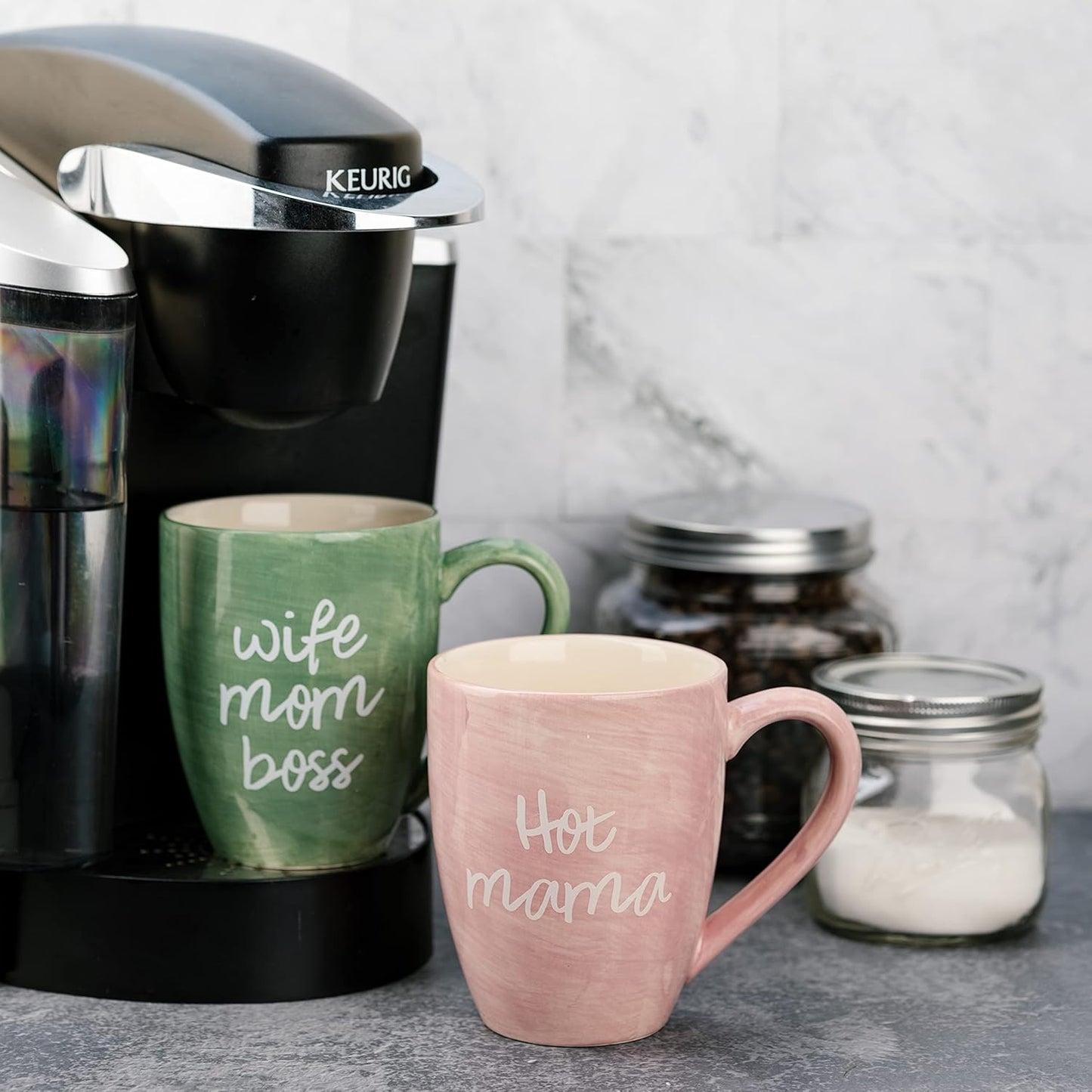 Pavilion Gift Mom Life 85204 Hot Mama Pink Large 20 oz Ceramic Coffee Mug Tea Cup, Pink