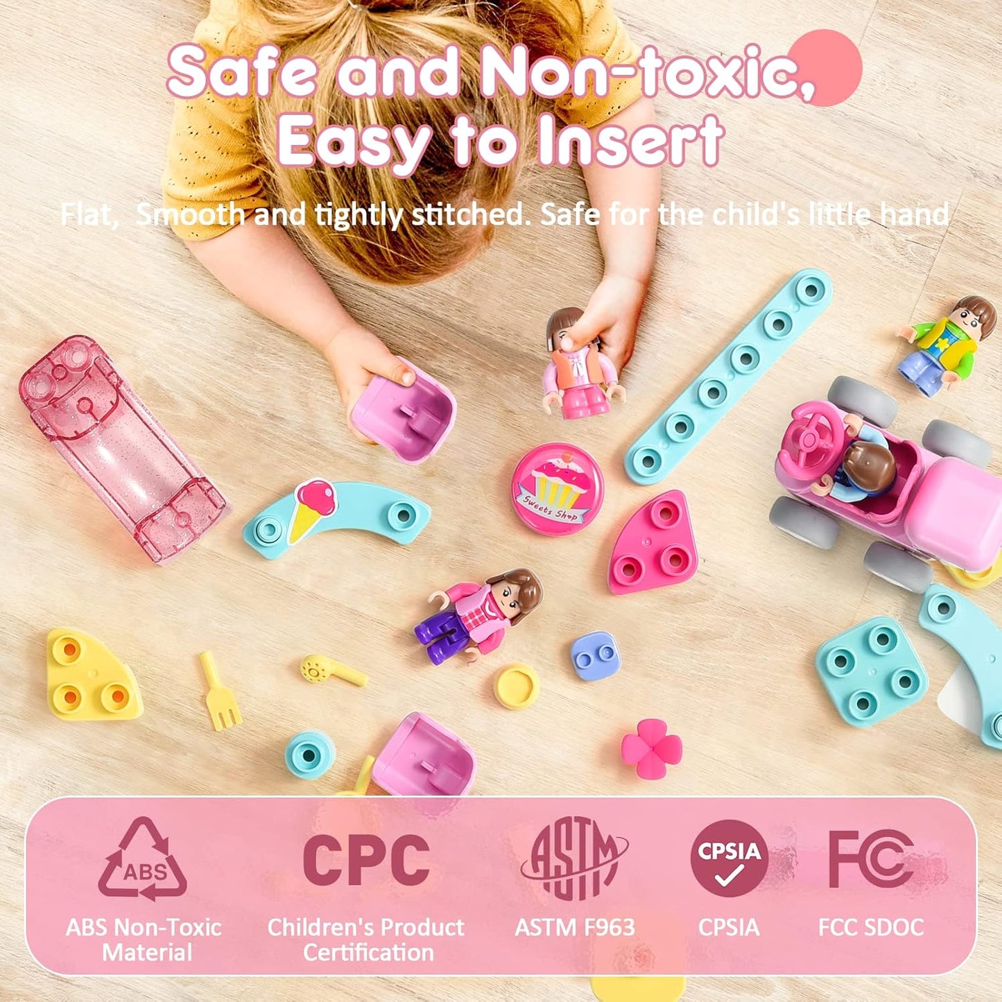 STEM 3-in-1 Building Educational Toys for Girls, Sweet & Cake Bakery Creative Building Blocks with APP 3D Guide & Funny Sound