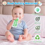 Maliton 3 Pack Silicone Teething Toys for Babies 6-12 Months, Baby Remote Control Shape Teething Toys for Sucking Needs, BPA Free, Black/Blue/Green