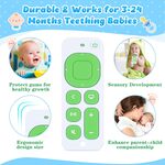 Maliton 3 Pack Silicone Teething Toys for Babies 6-12 Months, Baby Remote Control Shape Teething Toys for Sucking Needs, BPA Free, Black/Blue/Green