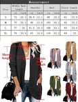 Uniexcosm Women's Open Front Cardigans Long Sleeve Chunky Knitted Cardigan Sweater Coats with Pockets, Gray, Medium