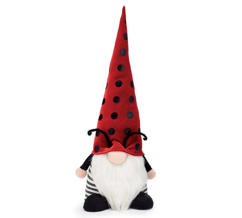 Burton & Burton 9746308 Red/ Black Ladybug Gnome -Valentine