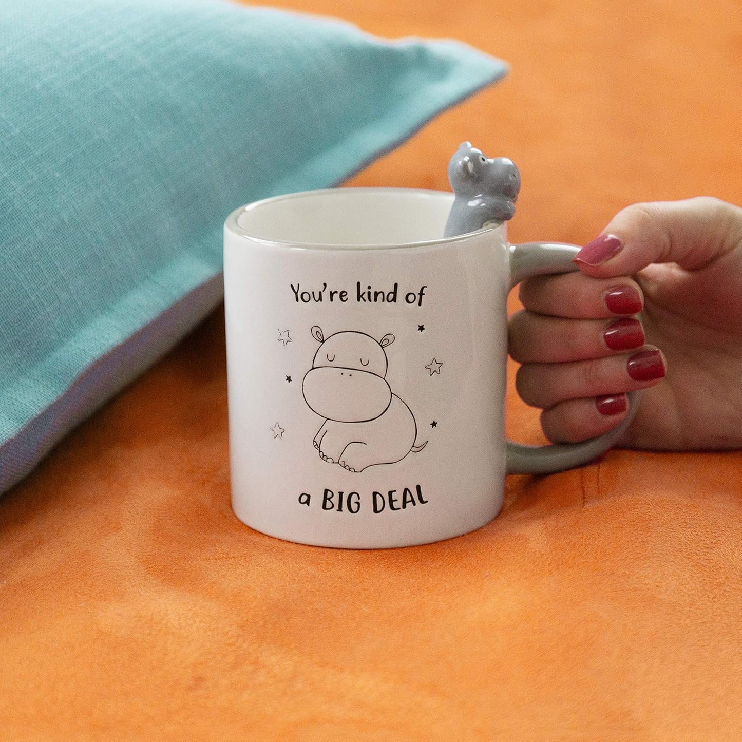 Pavilion Gift 45631 You're Kind Of A Big Deal-Hippo Gray 17oz Dolomite Coffee Cup Mug
