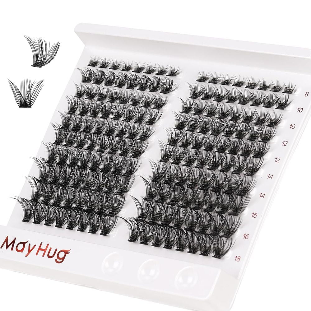 Lash Clusters DIY Eyelash Extensions 160 Pcs Individual Lashes Eyelash Clusters Natural Look, D Curl Cluster Lashes Wispy False Eyelash Soft Cluster Lashes Reusable, 8-18mm MIX (Elvina)