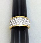 R.S. Covenant 1524 Gold Tone Triple Row Crystal Pave SZ 5 LOC 53