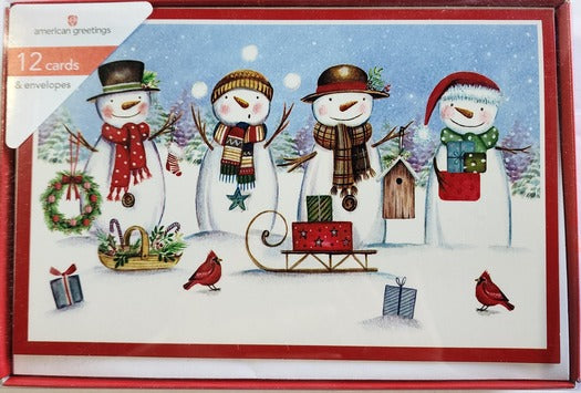American Greetings Folk 4 Snowmen