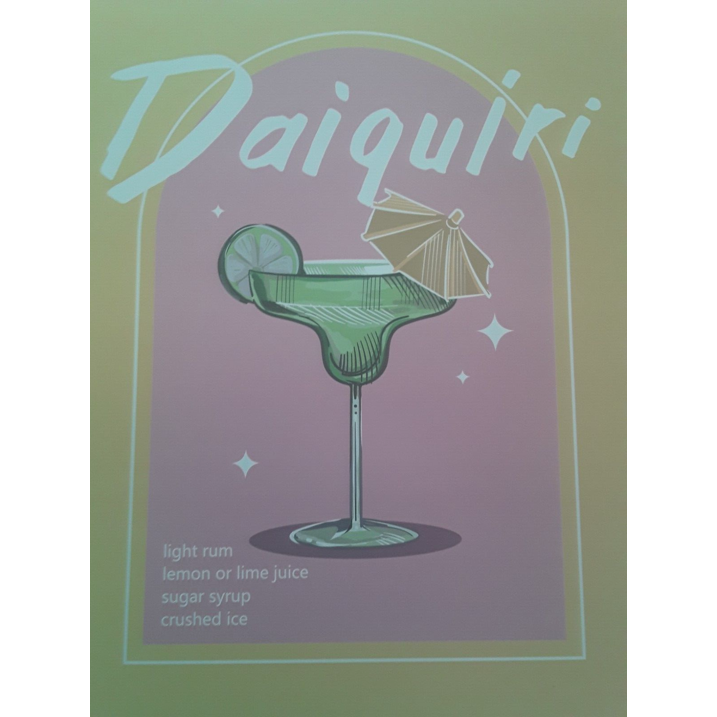 Cocktail Wall Art Poster & Prints Unframed, 8x10inch, Set of 6
