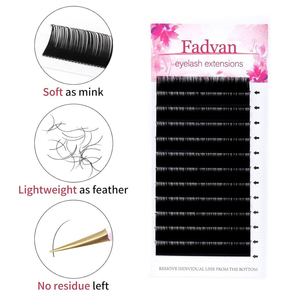 Classic Lash Extensions 0.05 D Curl 14mm Lash Extensions Volume Lash Extensions Silk Individual Lashes Pure Matte Black Eyelash Extension Application for Professional Salon Use (0.05D, 14mm)