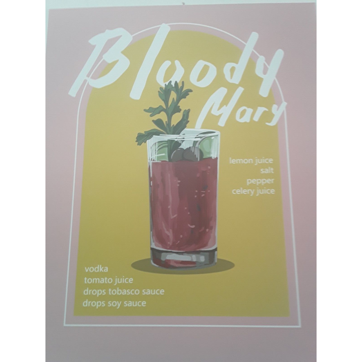 Cocktail Wall Art Poster & Prints Unframed, 8x10inch, Set of 6