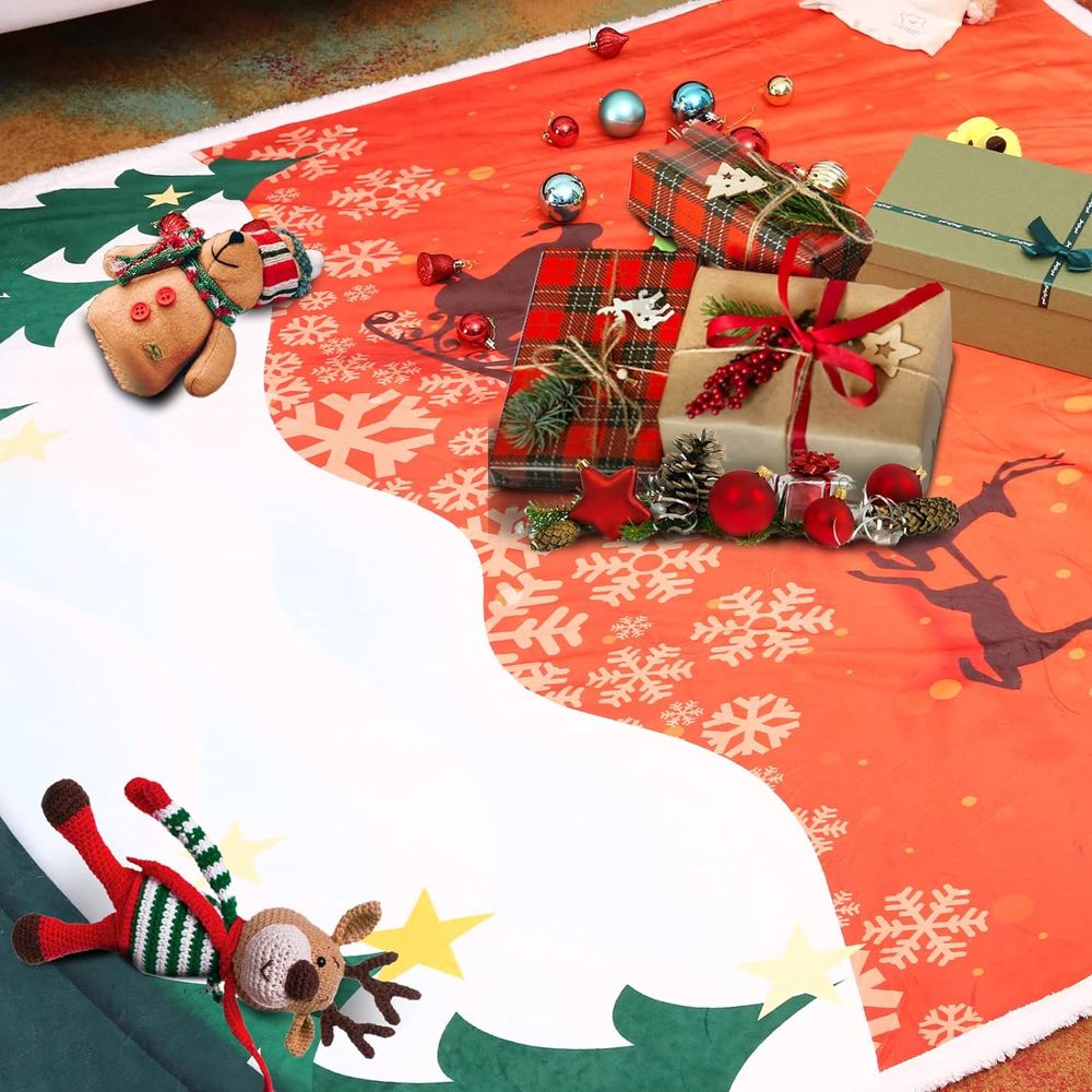 Sherpa Fleece Throw/Blanket, 50x60 Inches Soft Cozy Warmer Throw Blankets, Christmas