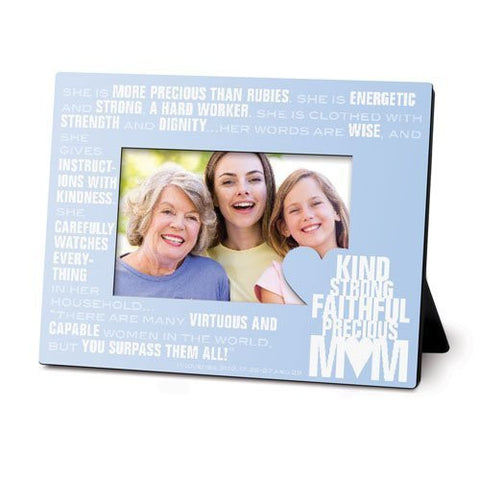 Lighthouse Christian Kind Strong Faithful Precious Mom Stacked Words Blue Photo Frame For Mother