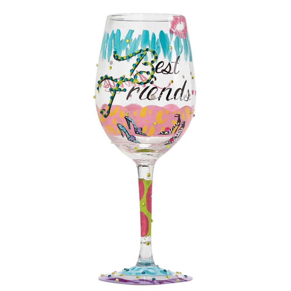 Enesco 4053096 Lolita Best Friends Always Artisan Painted Wine Glass