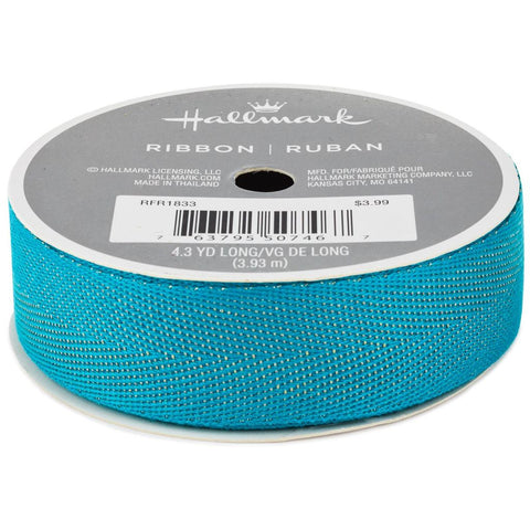 Hallmark Teal Twill Ribbon With Gold Accents