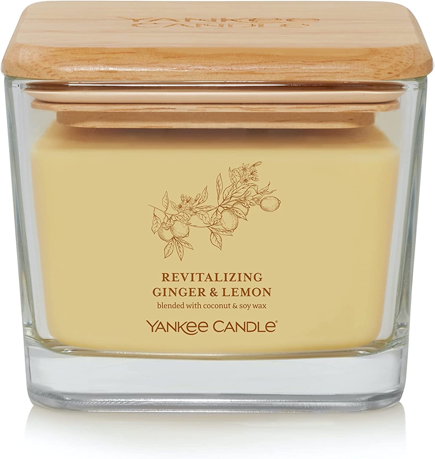 Yankee Candle 1633800 Revitalizing Ginger & Lemon Medium Square Candle