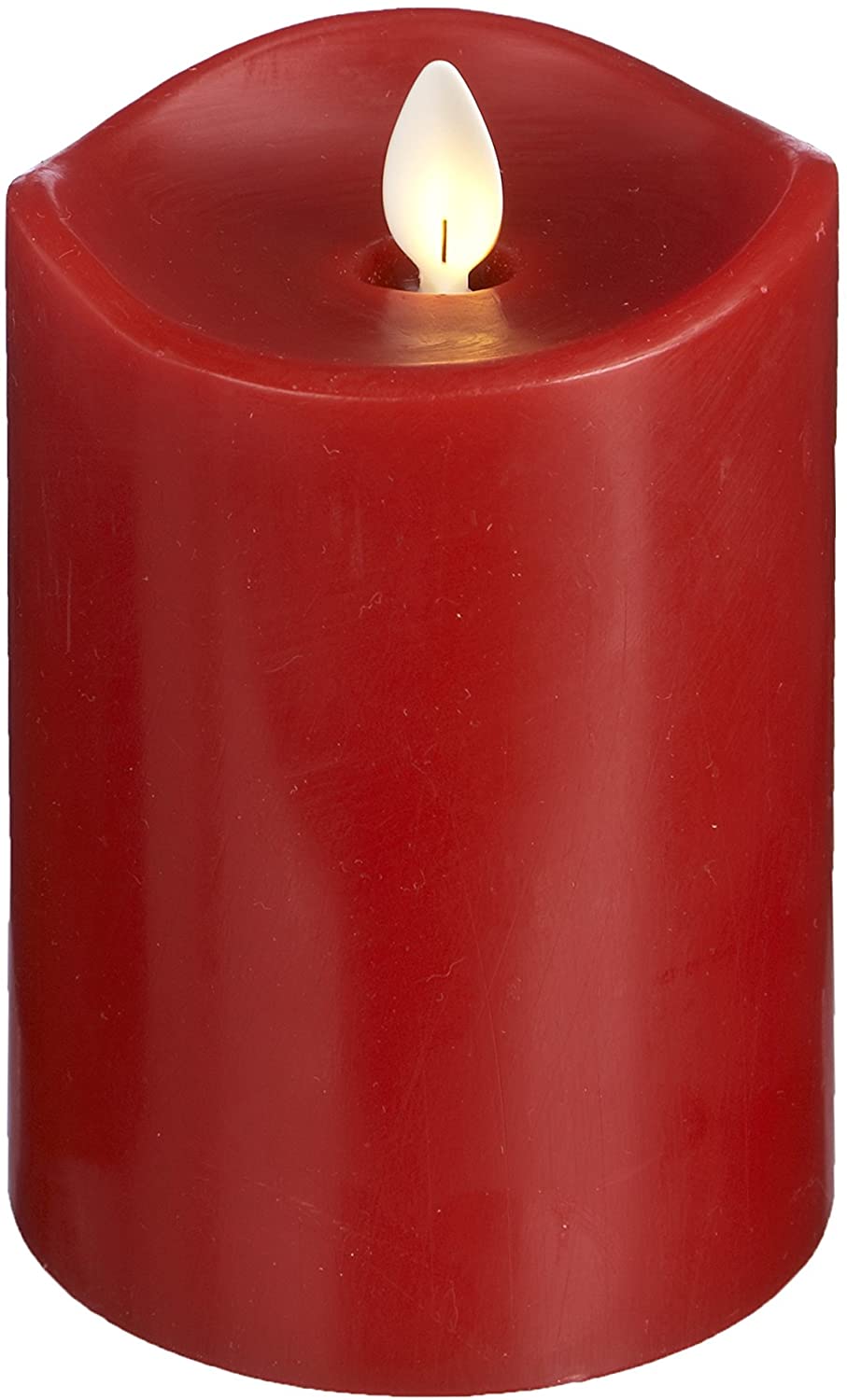 Ganz - Red LED Wax Pillar Candle, 3x5 (LLWP1003)