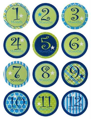 Evergreen Enterprises 7BS013 MY First Year Belly Stickers - Boy