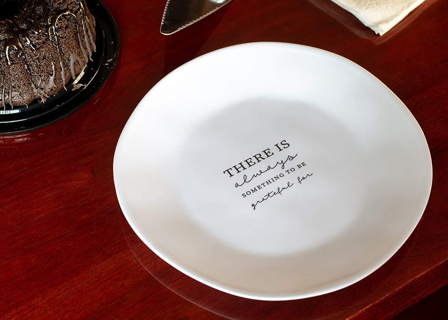 Dickson PLATEM-1 Always Something Grateful For Black 10.25 inch Melamine Decorative Serving Platter