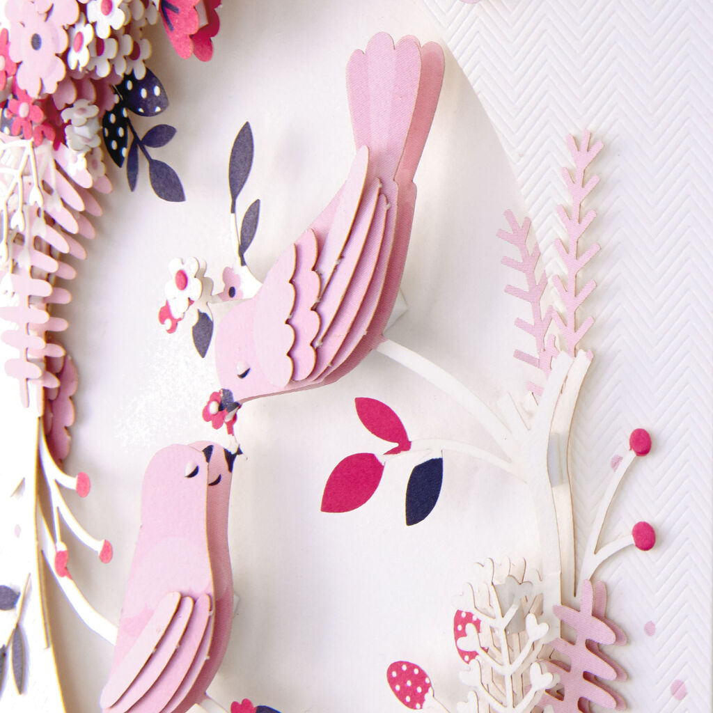 Signature Two Lovebirds Paper Craft Valentine's Day Card