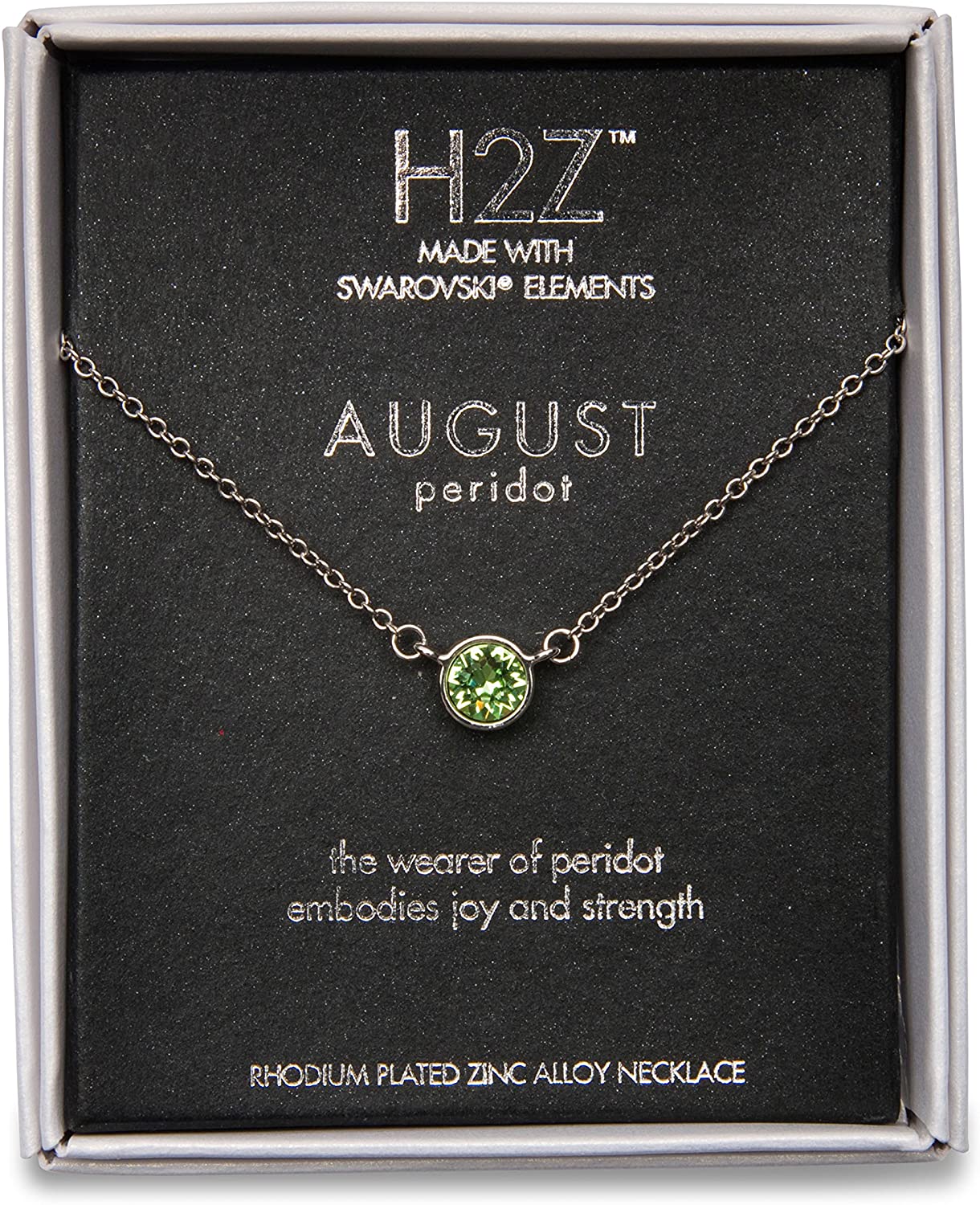 Pavilion Gift H2Z 16223 August Peridot Birthstone Necklace with 18" Chain