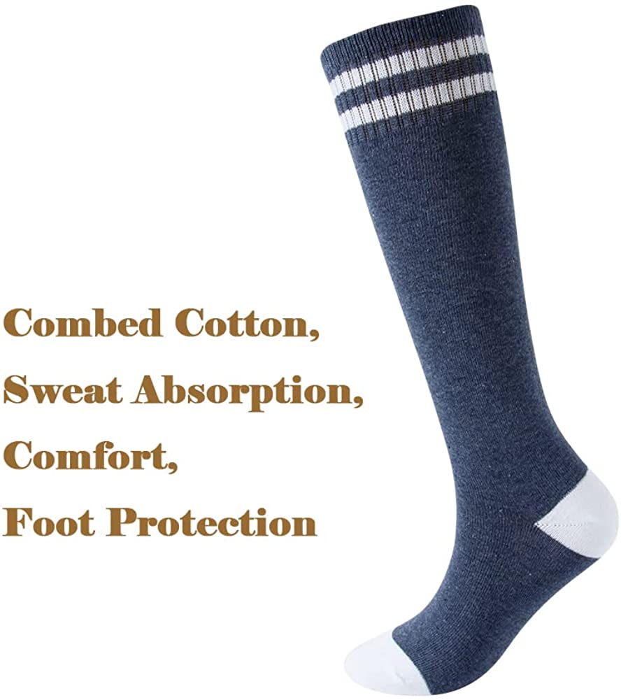 SocksDiary Knee High Soccer Socks for Kids Cotton Blend