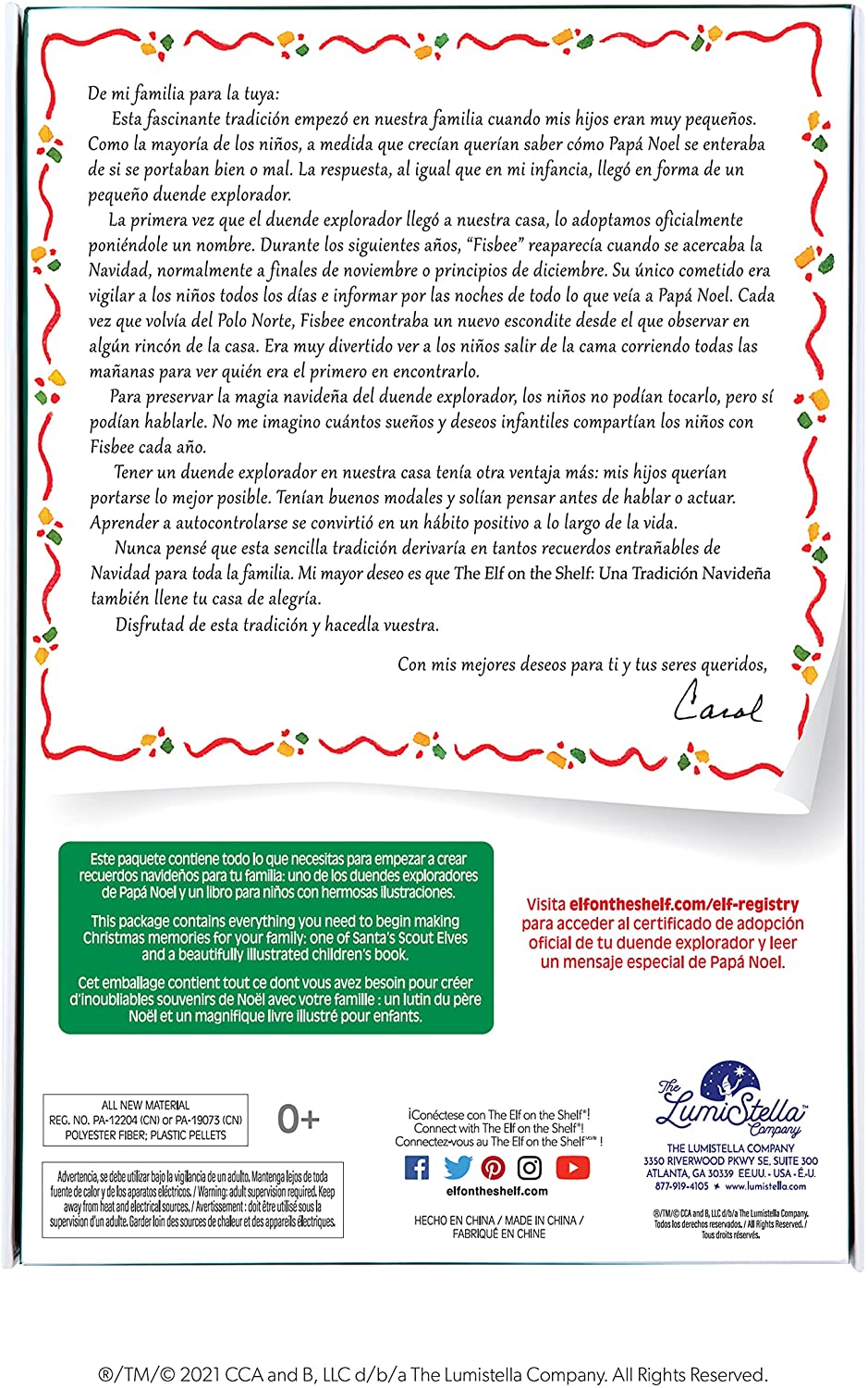 The Elf on the Shelf E0TGIRL3 Espanol Blue-Eyed Girl Scout Elf