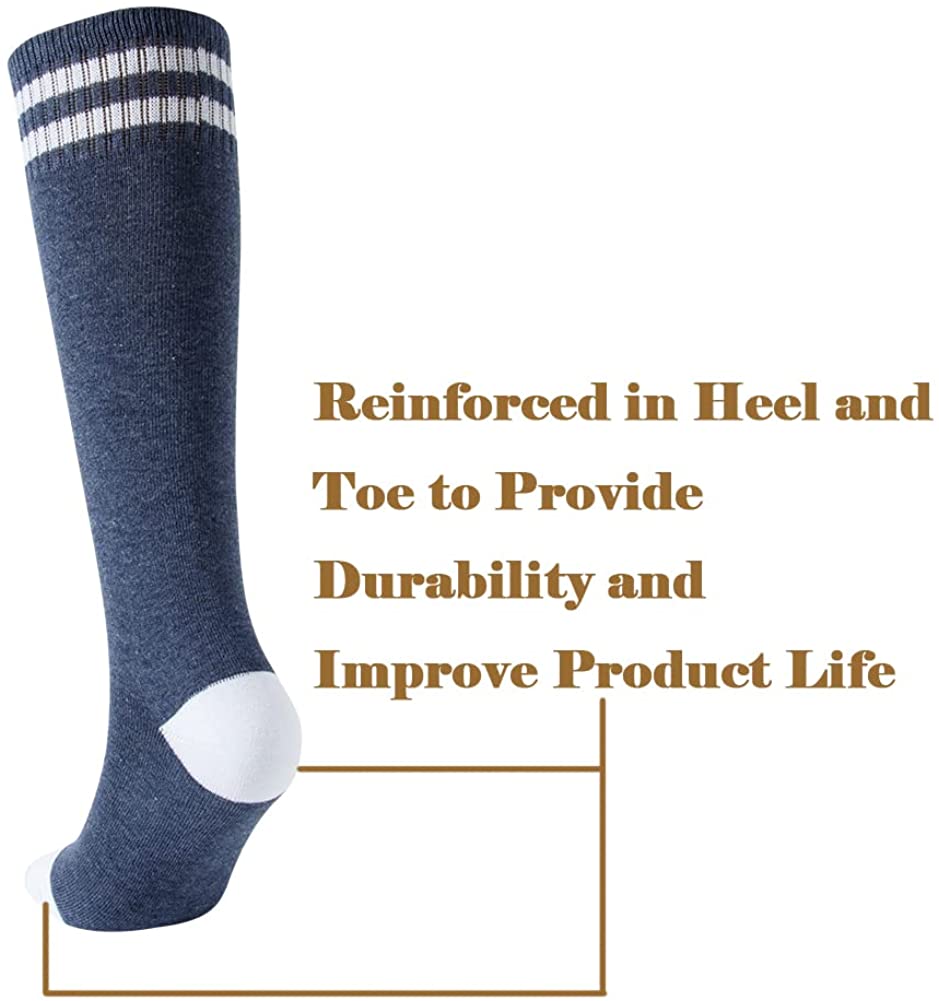 SocksDiary Knee High Soccer Socks for Kids Cotton Blend