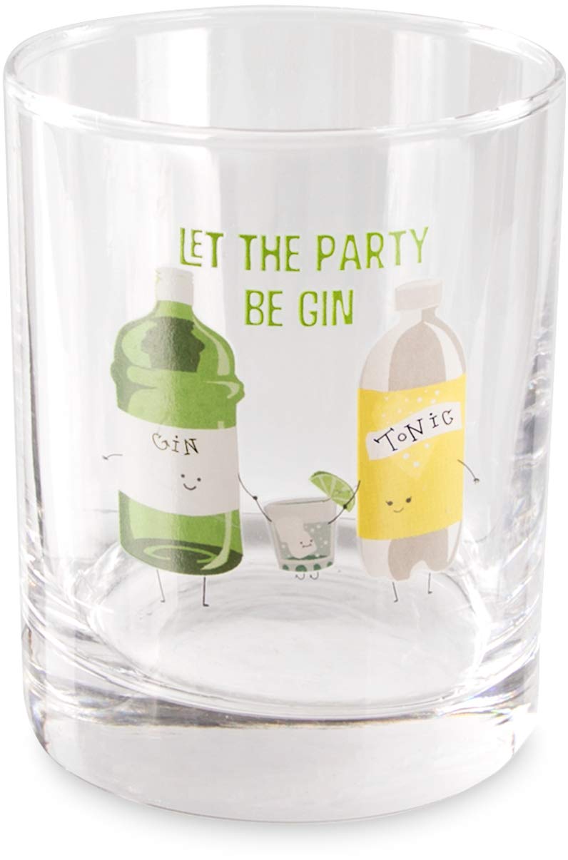 Pavilion 74871 Pavilion-Let The Party Be Gin-11 oz Low Ball 11 oz Rocks Glass, Green